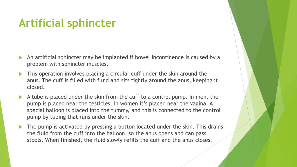 artificial sphincter