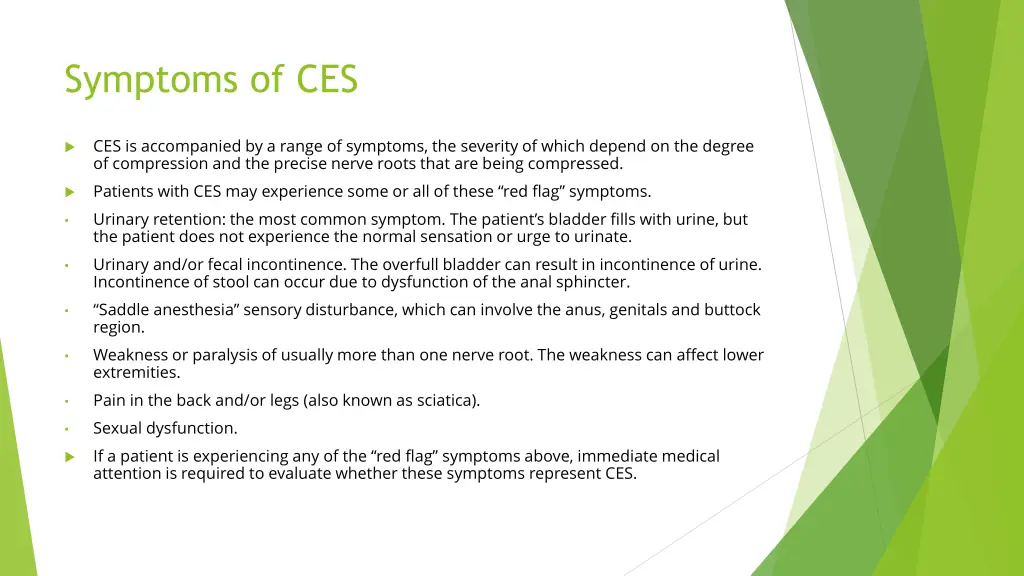 symptoms of ces