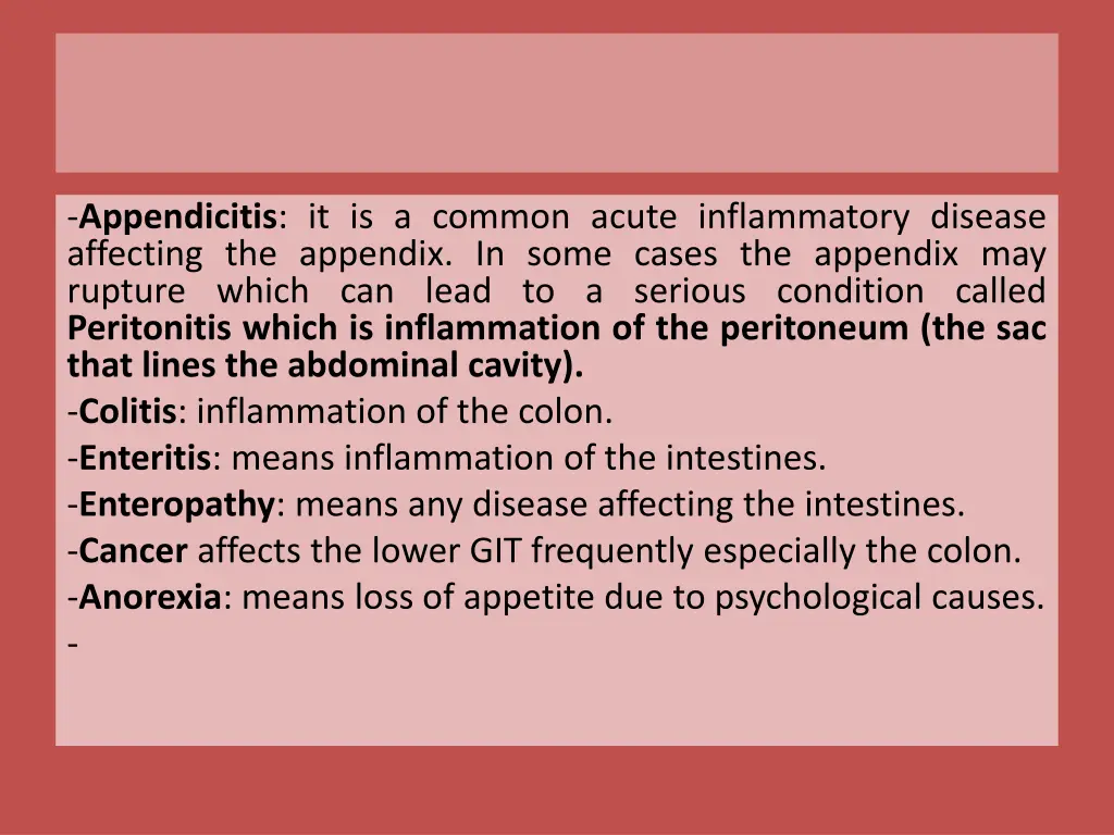 appendicitis it is a common acute inflammatory