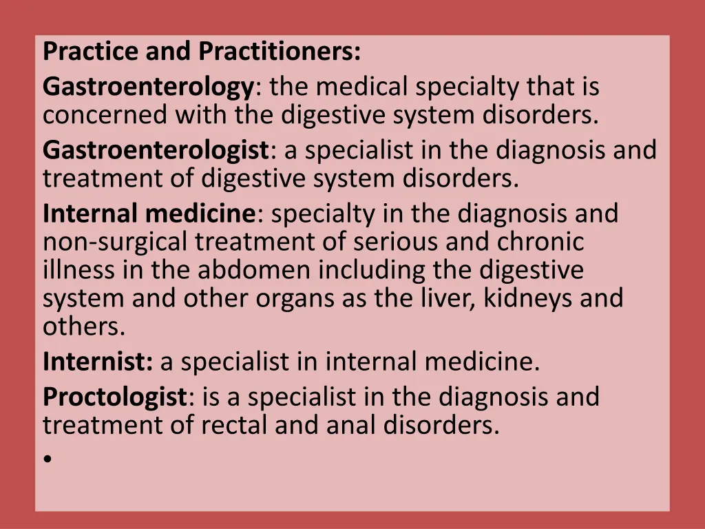 practice and practitioners gastroenterology