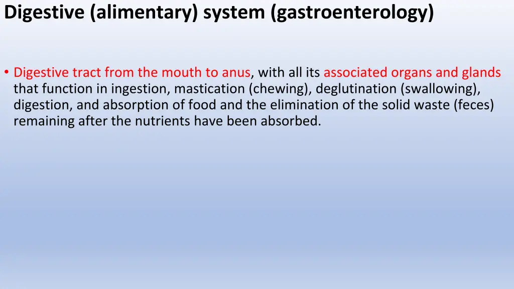 digestive alimentary system gastroenterology