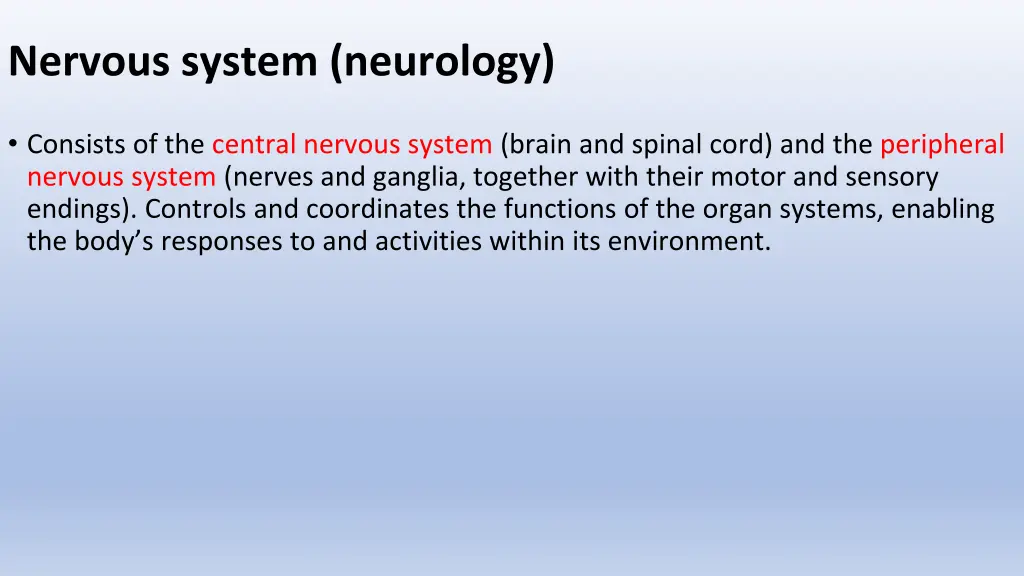 nervous system neurology