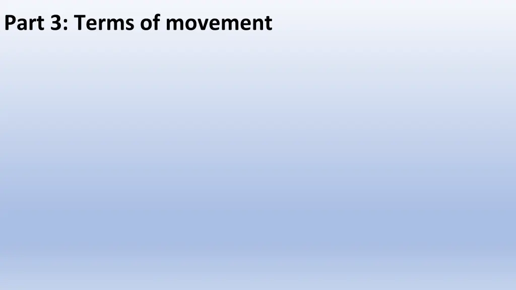 part 3 terms of movement