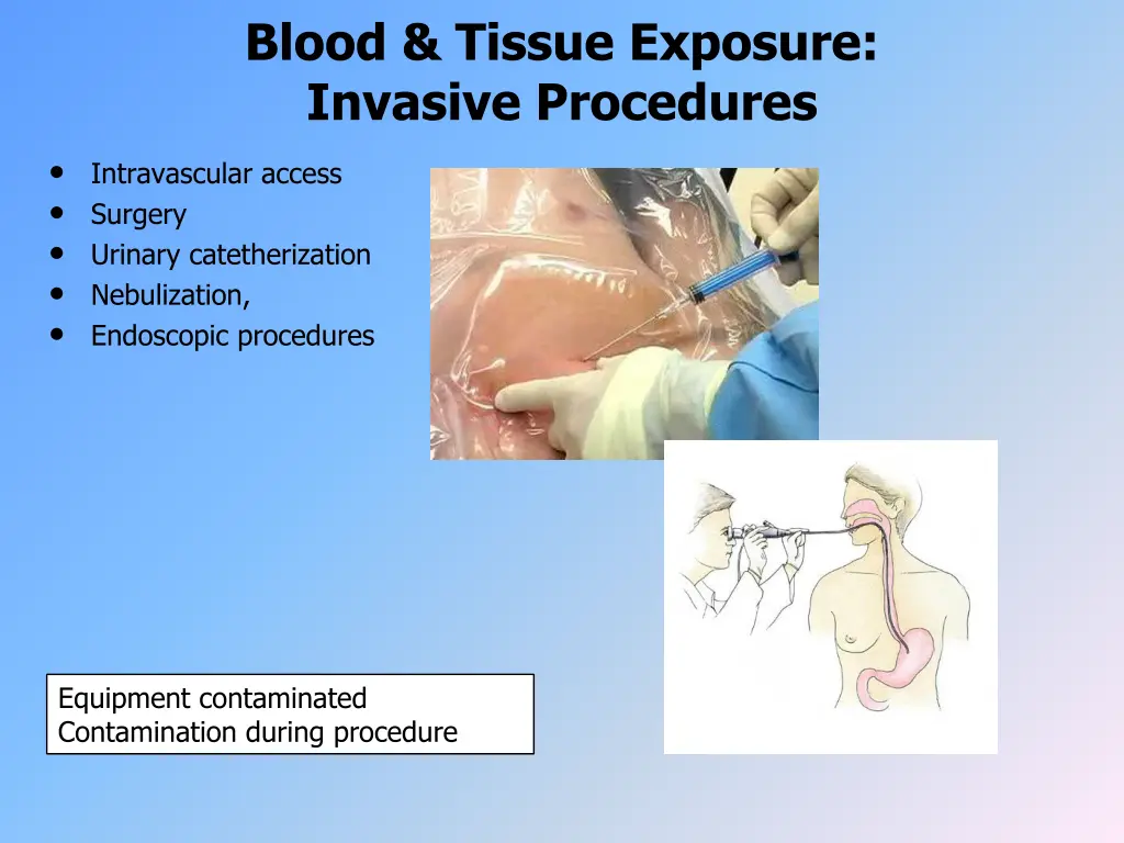 blood tissue exposure invasive procedures