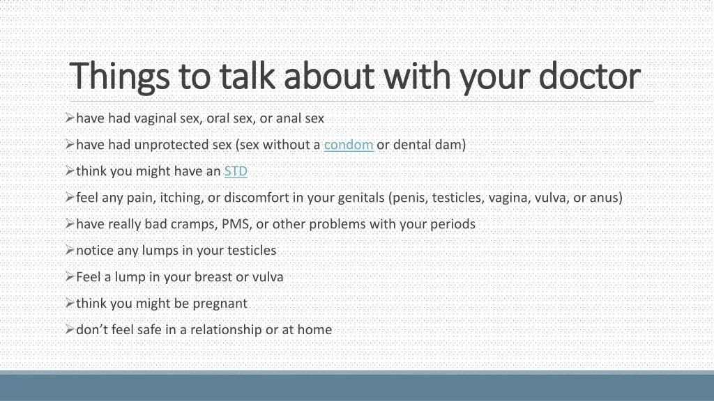 things to talk about with your doctor things