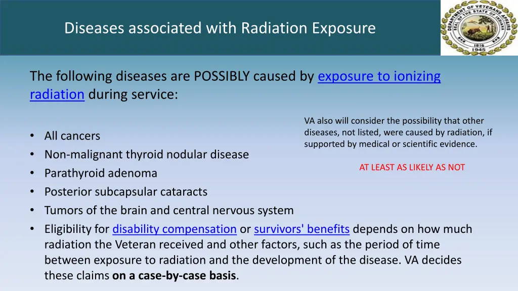 diseases associated with radiation exposure 2