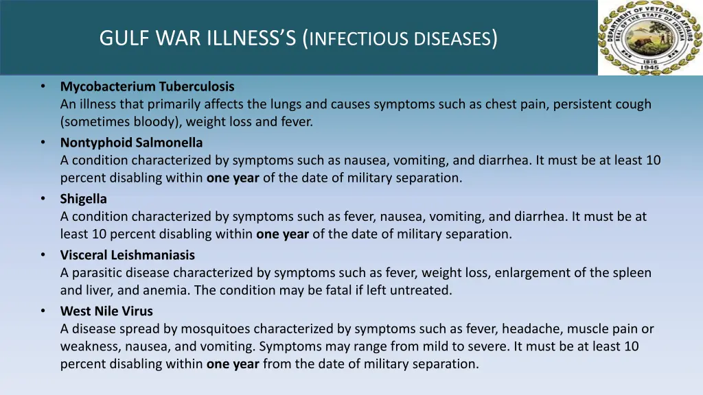 gulf war illness s infectious diseases 1