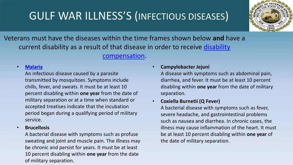 gulf war illness s infectious diseases