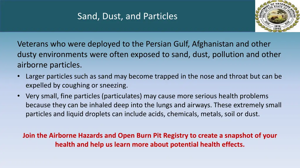 sand dust and particles