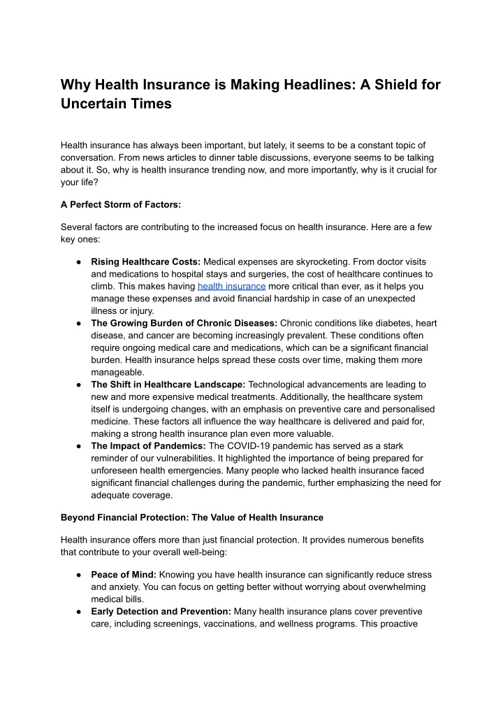 why health insurance is making headlines a shield