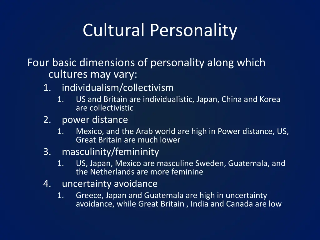 cultural personality