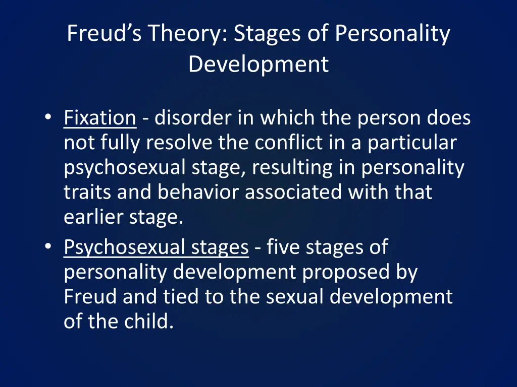 freud s theory stages of personality development