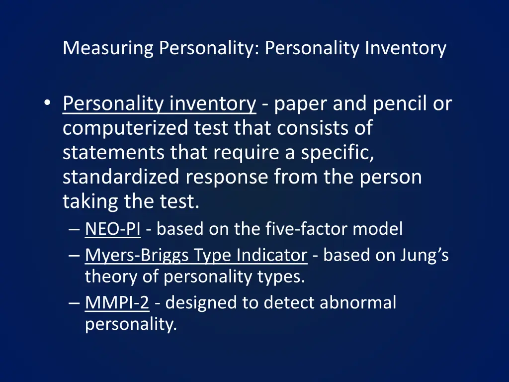 measuring personality personality inventory