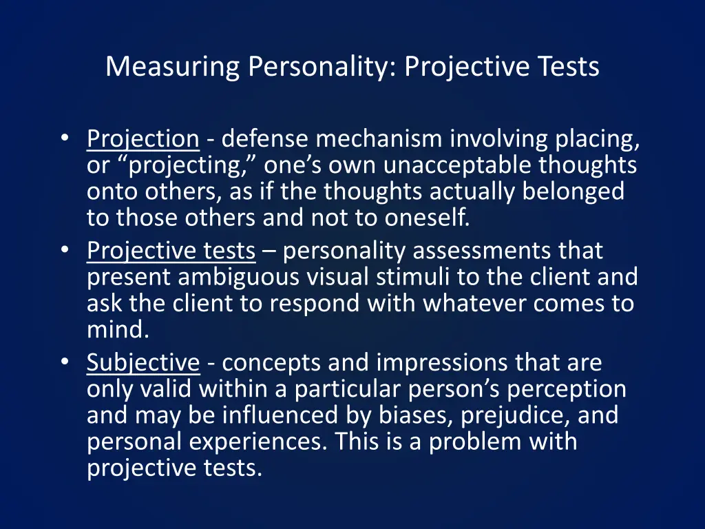 measuring personality projective tests