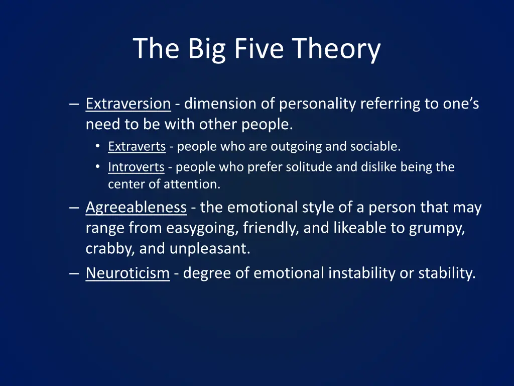 the big five theory 1