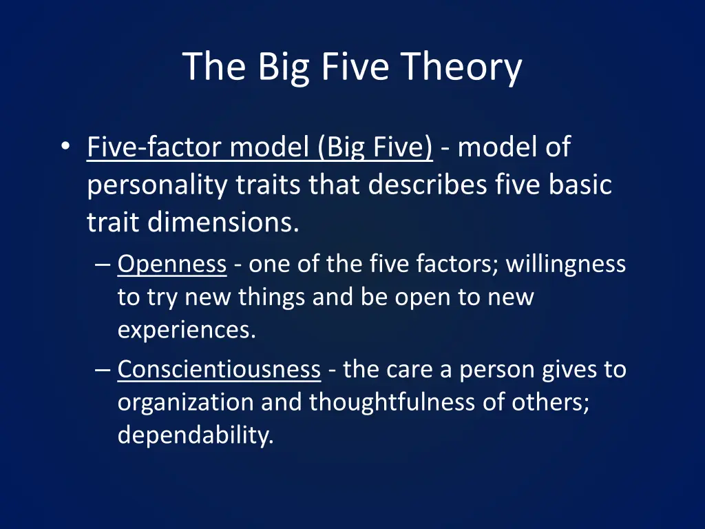 the big five theory