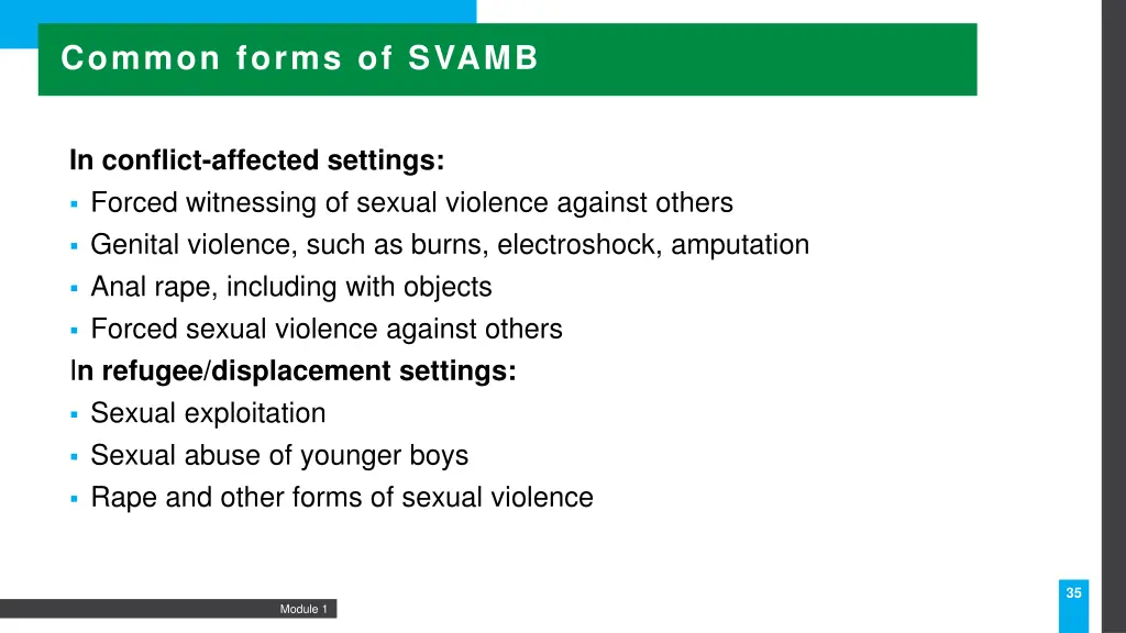 common forms of svamb