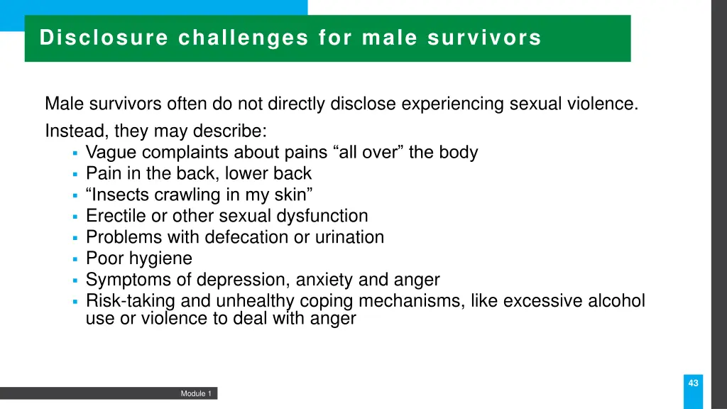 disclosure challenges for male survivors