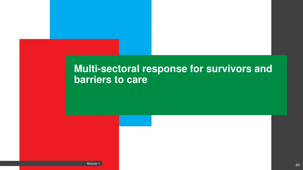 multi sectoral response for survivors