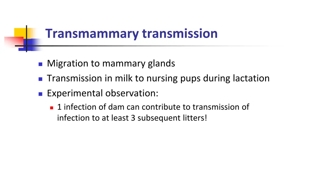 transmammary transmission