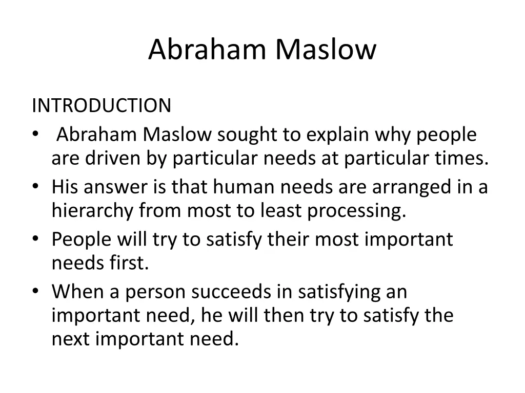 abraham maslow