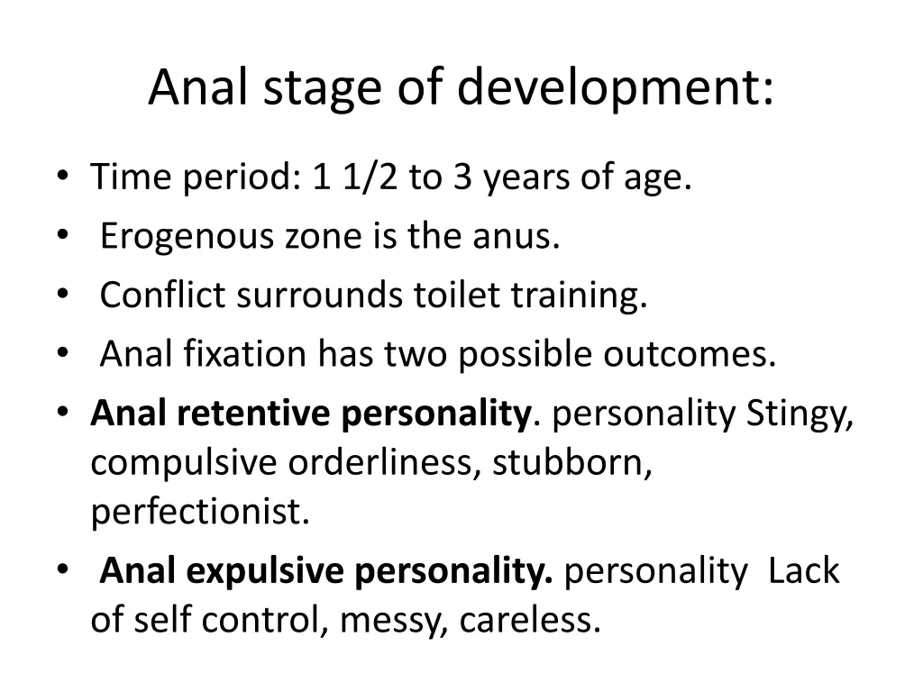 anal stage of development