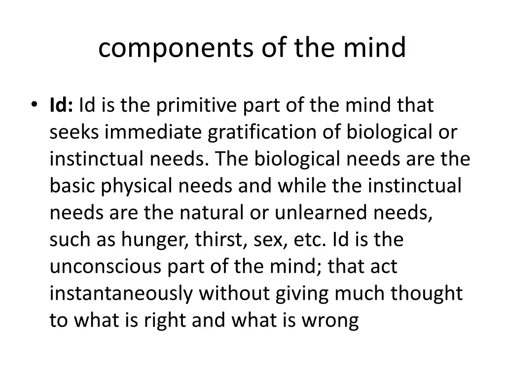 components of the mind