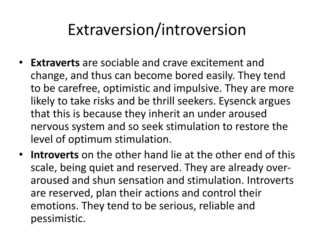 extraversion introversion