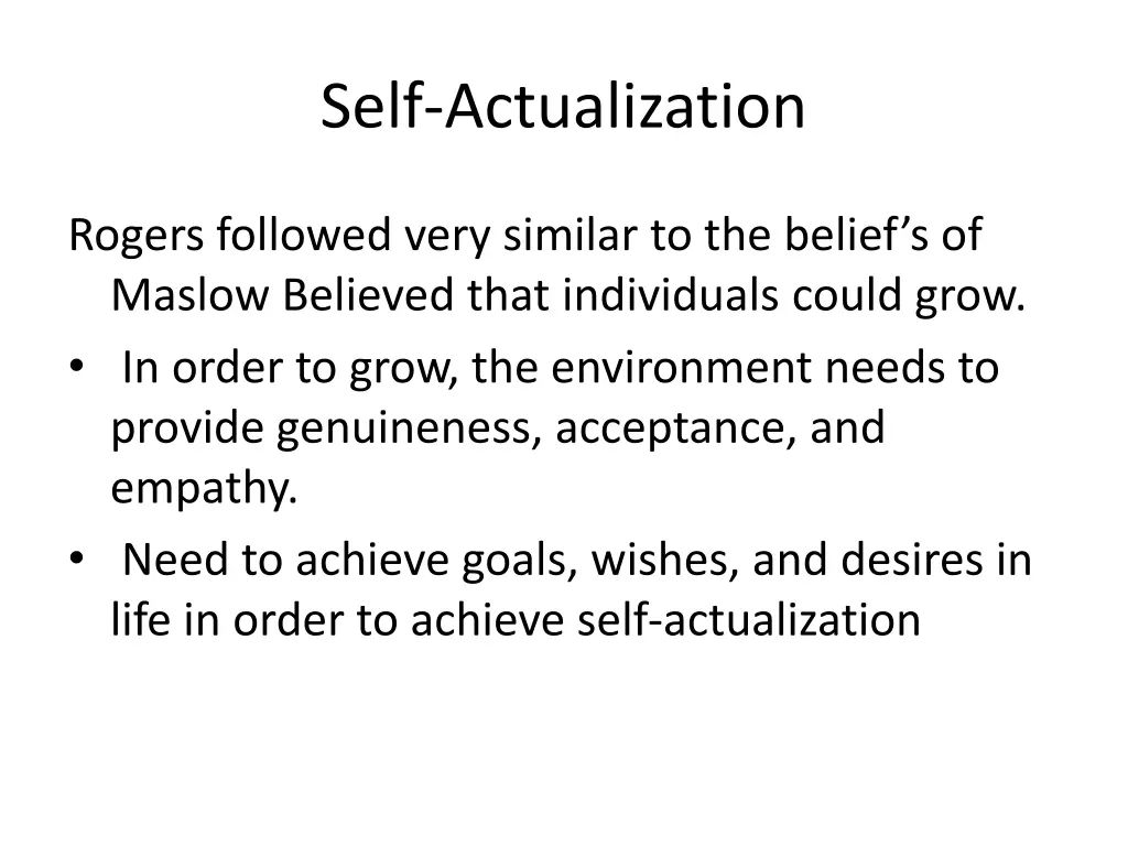 self actualization