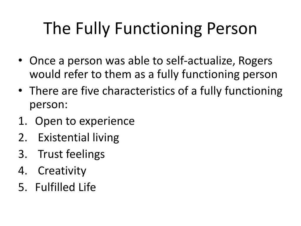 the fully functioning person