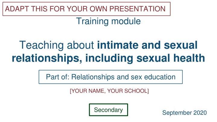 adapt this for your own presentation training