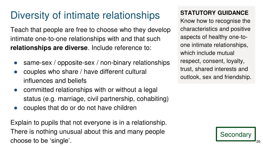 diversity of intimate relationships