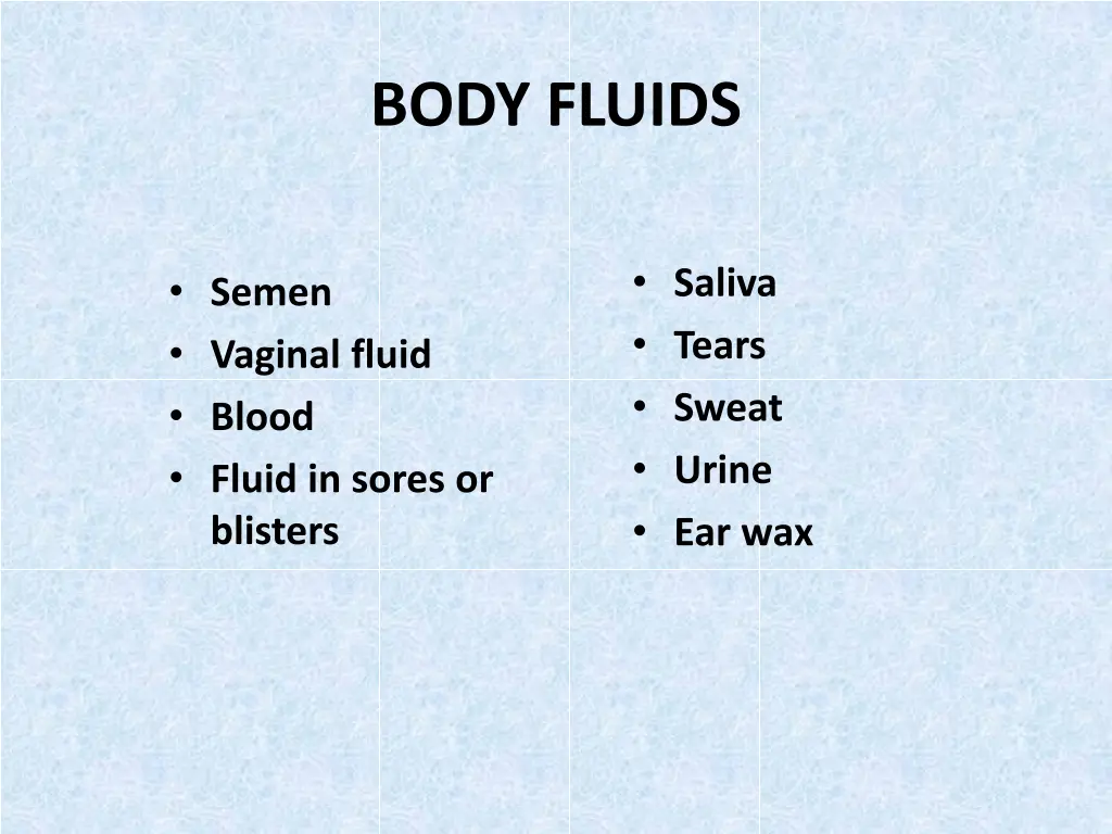 body fluids