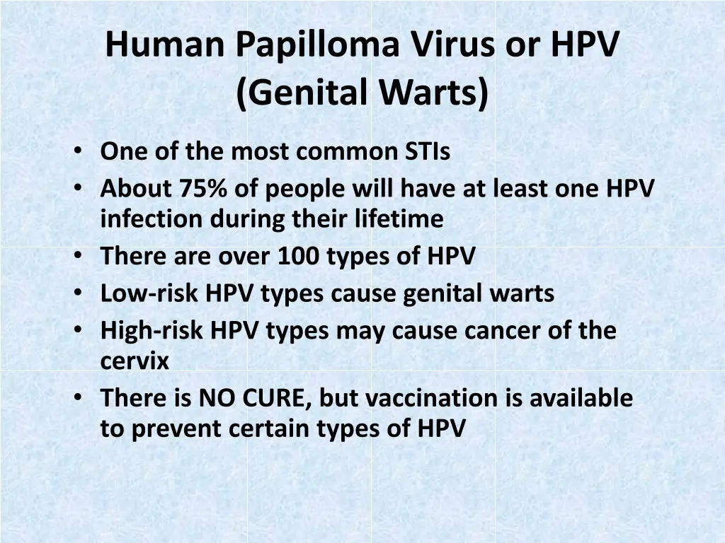 human papilloma virus or hpv genital warts