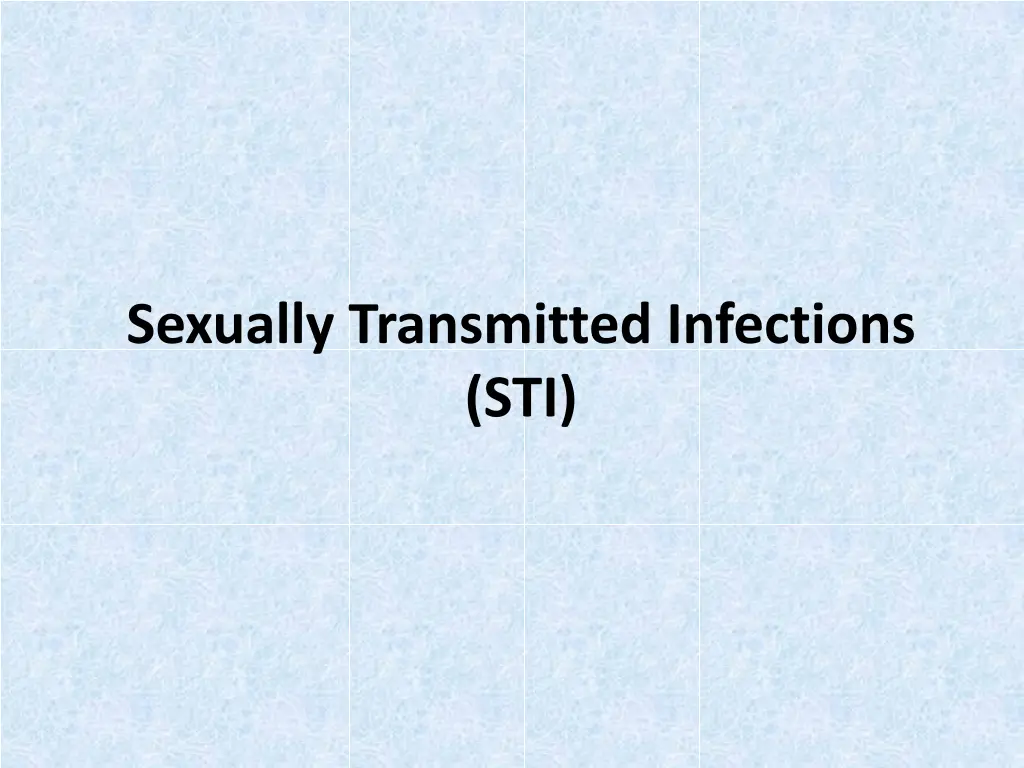 sexually transmitted infections sti