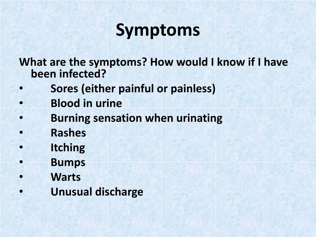 symptoms