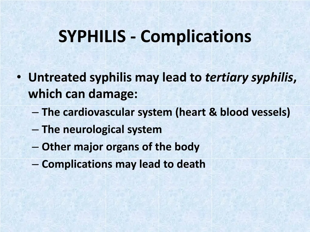 syphilis complications