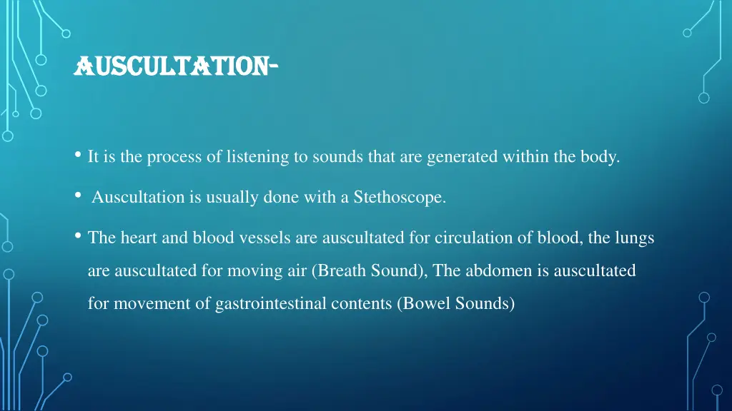 auscultation auscultation