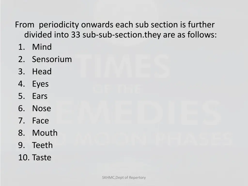 from periodicity onwards each sub section