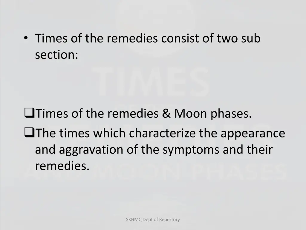 times of the remedies consist of two sub section