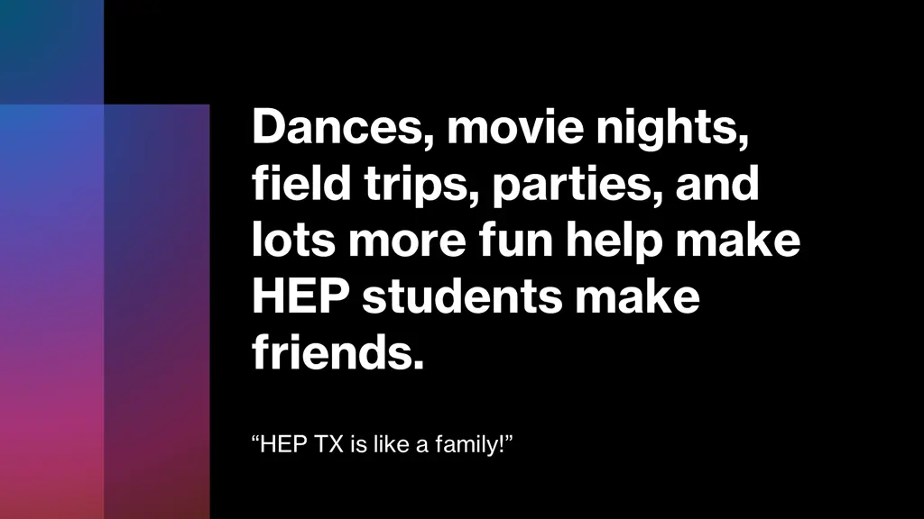 dances movie nights field trips parties and lots