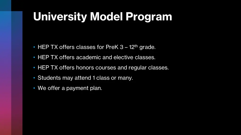 university model program