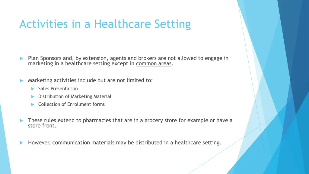 activities in a healthcare setting 1