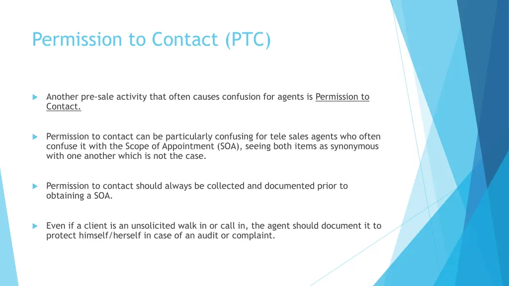 permission to contact ptc