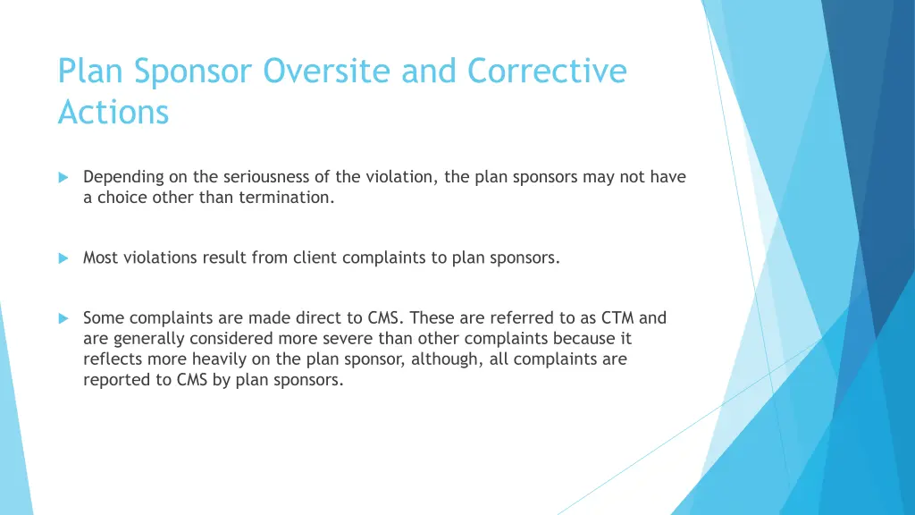 plan sponsor oversite and corrective actions 1