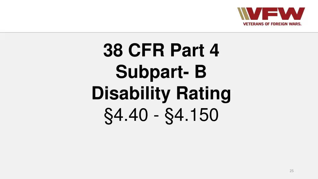 38 cfr part 4 subpart b disability rating