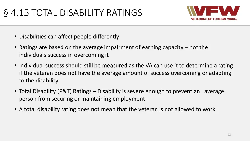 4 15 total disability ratings