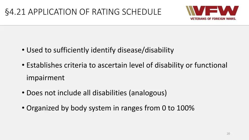 4 21 application of rating schedule