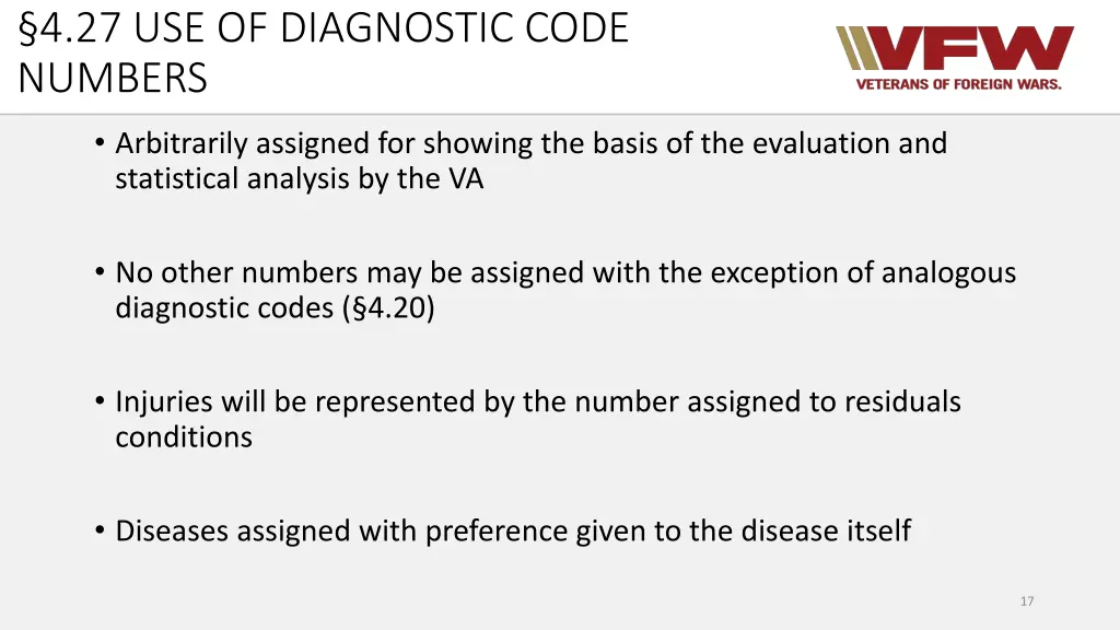 4 27 use of diagnostic code numbers