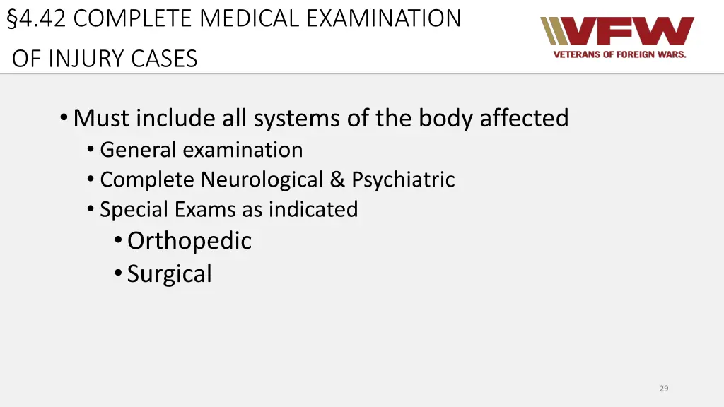 4 42 complete medical examination of injury cases